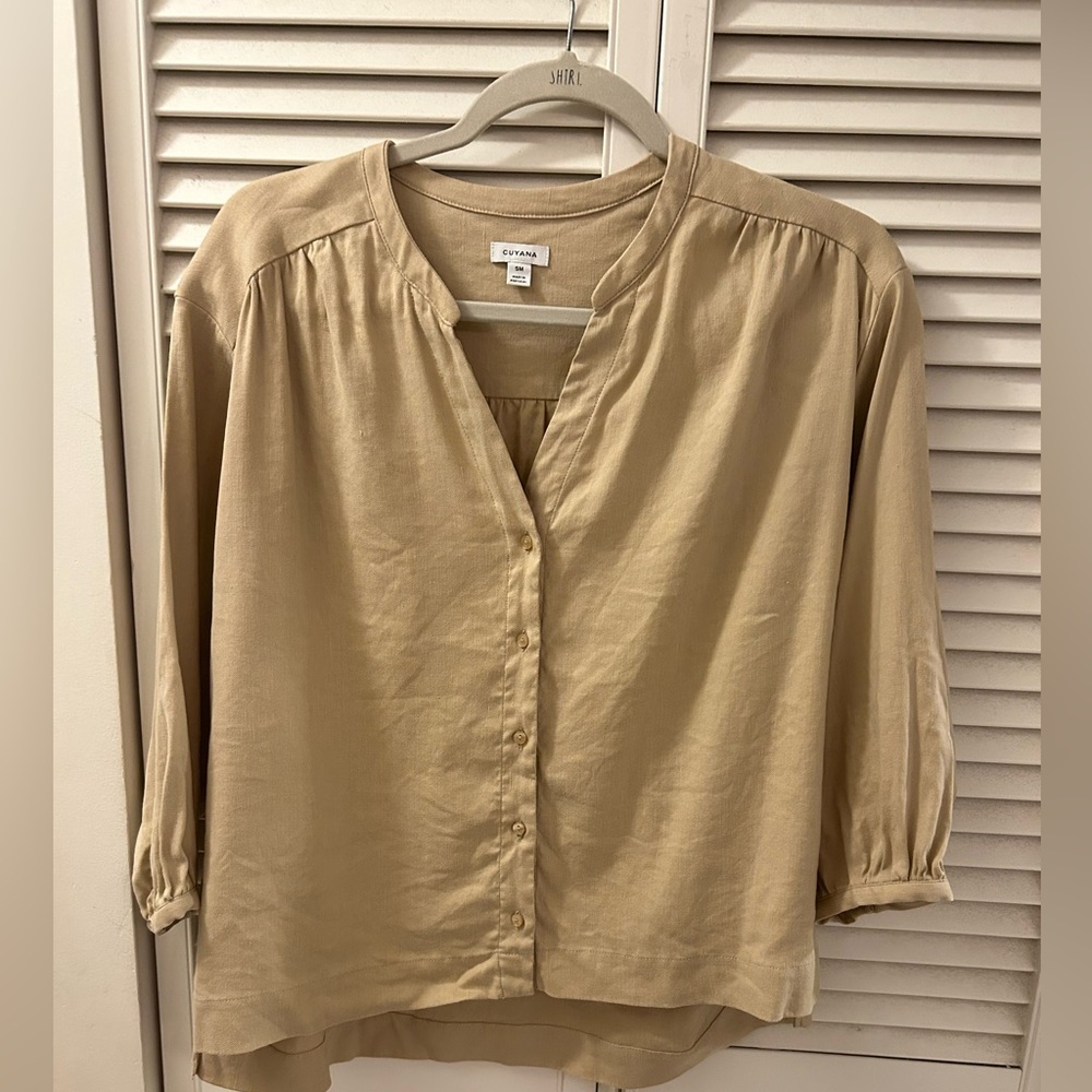 Cuyana Camel Linen Top - S/M